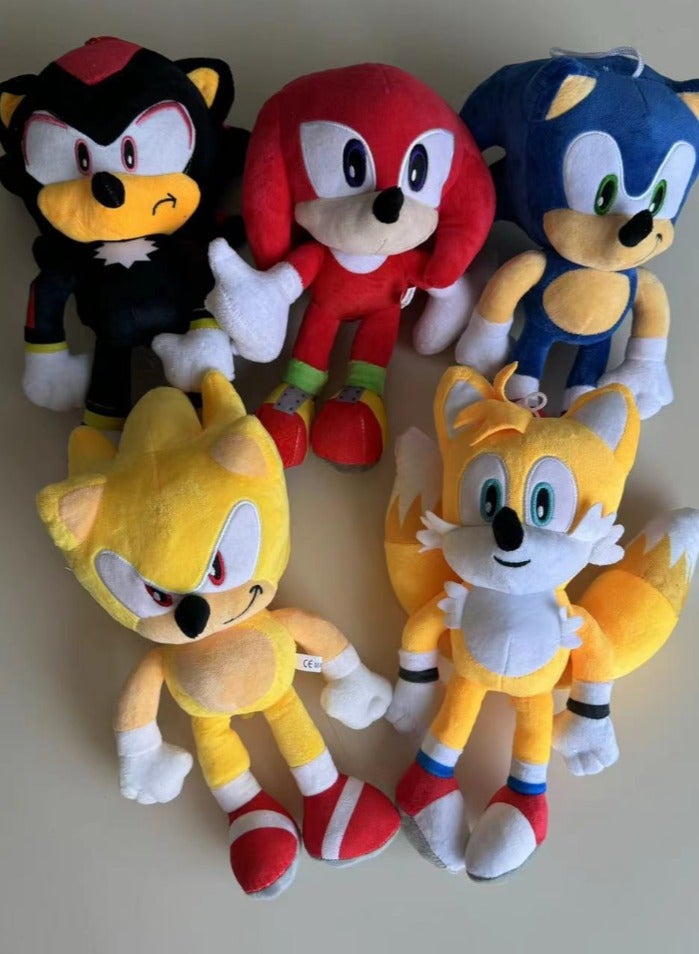 30cm Sonic peluches Plush  hedgehog Amy Rose knuckle tail soft stuffed doll, Yellow - Image 2